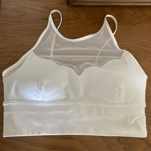 White high neck Lululemon -6 sports bra